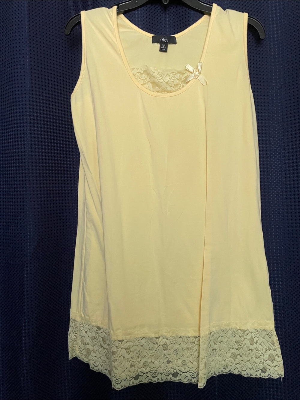 ellos Light Yellow Lace-Trim Sleeveless Tunic